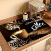 Kitchen Countertop Letter Coffee Maker Water Draining Pad