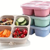 1PC Snack Containers, Divided Bento Lunch Snack Box With Transparent Lids, Reusable Meal Snack Containers For Adults 4 Compartment Food Storage Containers For People Work Travel.