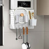 Kitchen Punch-free Wall Mounted Utensil Storage Organizers Rack Shelf Wall Hung Boiler Water Heater Cord Shelter Plate